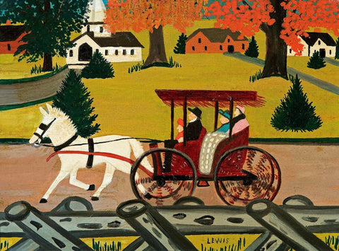 The Family Outing - Maud Lewis - Folk Art Painting by Maud Lewis