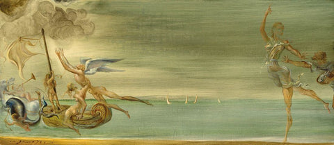 The Flight The Temptation The Love The Broken Wings (El vuelo La tentación El amor Las alas rotas) – Salvador Dali Painting – Surrealist Art by Salvador Dali