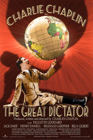 The Great Dictator - Charlie Chaplin - Hollywood Classic Comedy English Movie Poster by Jerry