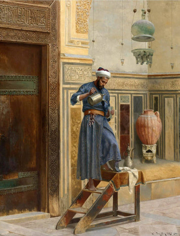 The Lamp Lighter - Ludwig Deutsch - Orientalism Art Painting by Ludwig Deutsch