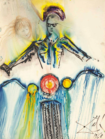 The Motorcyclist - Salvador Dali - Surrealist Painting - Framed Prints