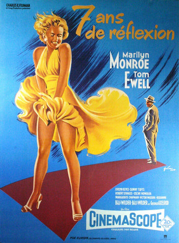 The Seven Year Itch (French Release) - Marilyn Monroe - Movie Art Poster by Tallenge