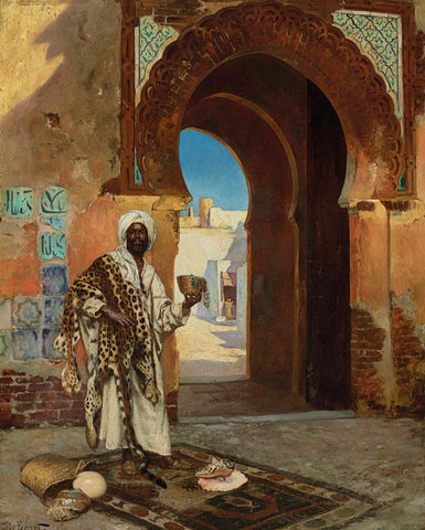 The Shellfish Merchant (Le Marchand De Coquillages) - Rudolf Ernst - Orientalist Art Painting by Rudolf Ernst