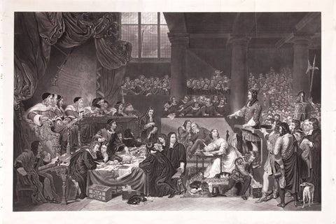 The Trial Of William Lord Russell At The Old Bailey, London 1683 - Legal Art Illustration Engraving Painting by Office Art