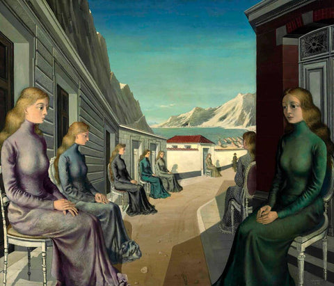 The Village of the Mermaids (Le Village Des Sirenes) - Paul Delvaux Painting - Surrealist Painter Art by Paul Delvaux