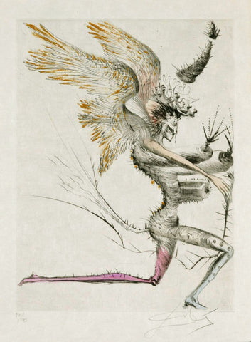 The Winged Demon (Le Demon Aile) - Salvador Dalí Ink Sketch - Canvas Prints
