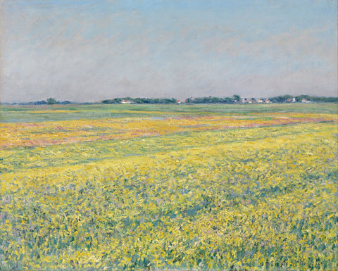 The plain of Gennevilliers, yellow fields - Life Size Posters by Gustave Caillebotte