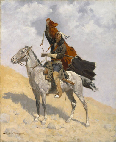 The Blanket Signal - Frederic Remington by Frederic Remington