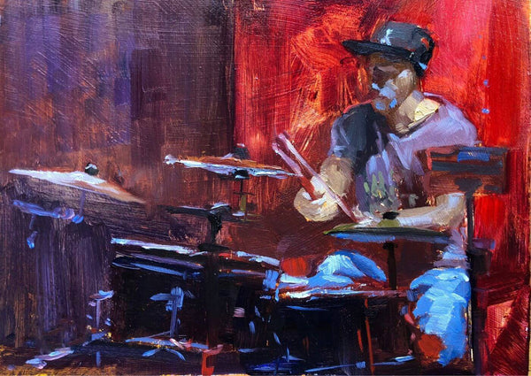 The Drummer - Painting - Large Art Prints
