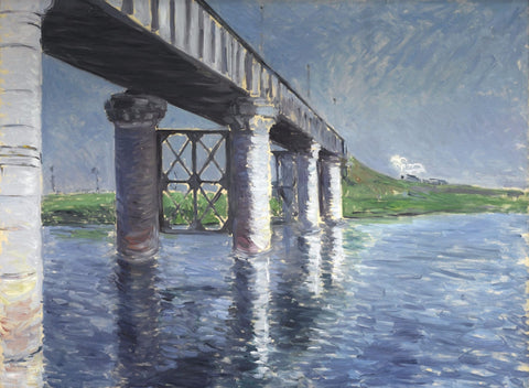 The Seine and the Railroad Bridge at Argenteuil - Life Size Posters by Gustave Caillebotte
