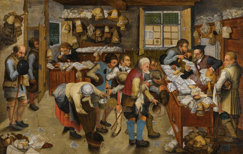 The Village Lawyers Office by Pieter Bruegel the Elder
