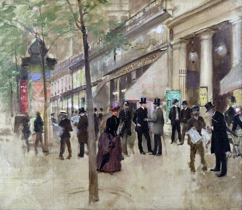 The great boulevards Variety Theater 1935 (Théâtre de variétés du grand boulevard) - Jean Béraud Painting - Large Art Prints by Jean Béraud