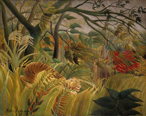 Tiger In A Tropical Storm - Life Size Posters by Henri Rousseau