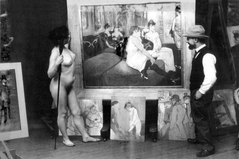 Maurice Guibert, Toulouse-lautrec With His Model Mirille, 1894 - Framed Prints