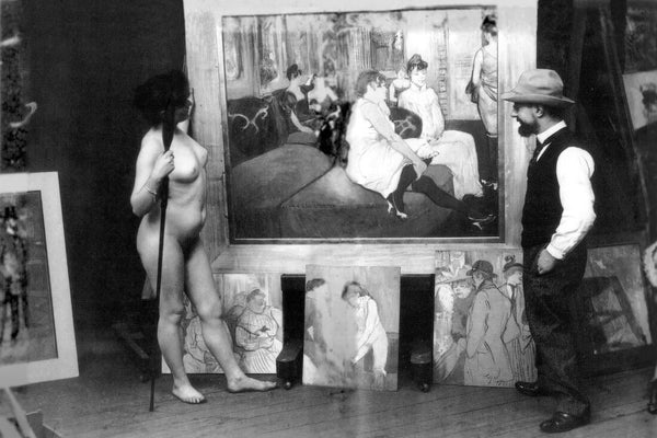 Maurice Guibert, Toulouse-lautrec With His Model Mirille, 1894 - Life Size Posters