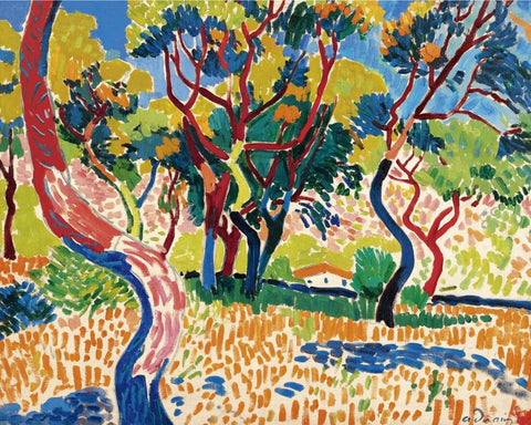 Trees in Collioure (Arbres à Collioure) - Andre Derain - Fauvism Art Masterpiece Painting - Framed Prints