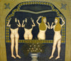 Two Women In Front Of A Mirror - Morris Hirshfield - Modern Primitive Art Painting - Canvas Prints