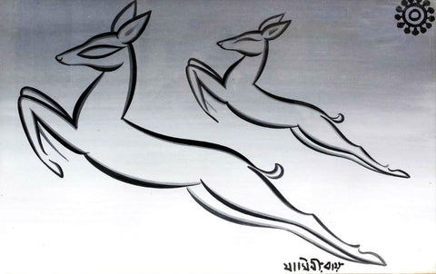 Two Deers by Jamini Roy