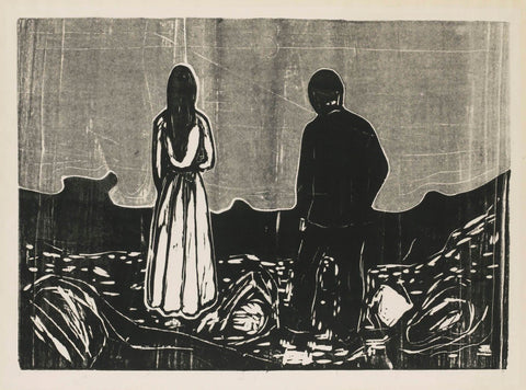 Two Human Beings - Edouard Munch - Canvas Prints