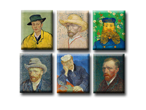 Vincent van Gogh - Set of 6 Portraits Fridge Magnets