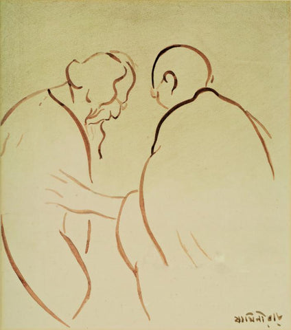 Gandhi And Rabindranath Tagore by Jamini Roy