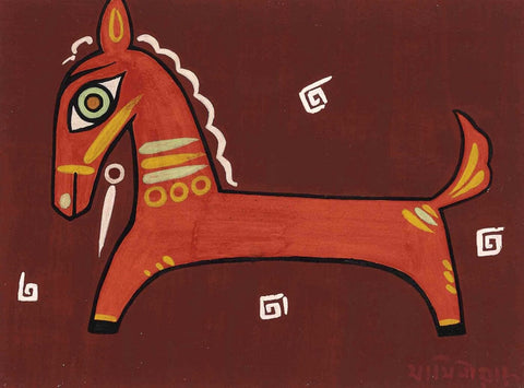 Untitled (Brown Horse) by Jamini Roy
