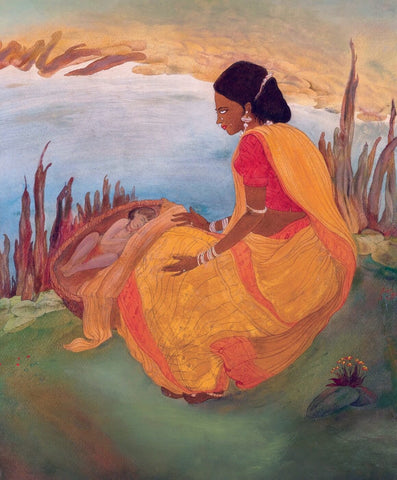 Kunti - Mahabharat Queen - Abdur Chughtai Painting by Abdur Rahman Chughtai