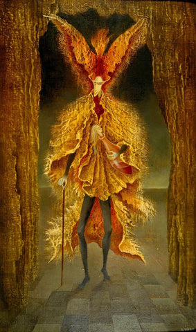 Portrait of Vegetarian Vampire (Retrato de vampiros vegetarianos) – Remedios Varo - Surrealist Art Painting - Canvas Prints by Remedios Varo