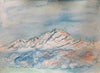 View Of Kanchanjunga - Mountain Landscape Watercolor Painting - Canvas Prints