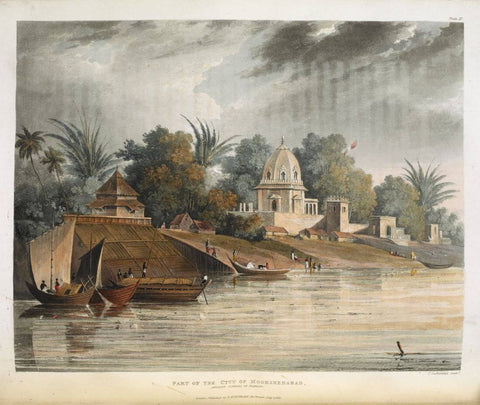 View of Murshidabad  - Old Bengal Capital - Charles Ramus Forrest- Vintage Orientalist Paintings of India by Charles Ramus Forrest