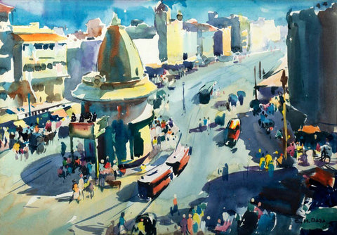Views Of Bombay (Gol Deval Temple) - Sayed Haider Raza - Large Art Prints