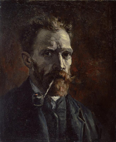 Self Portrait With Pipe by Vincent Van Gogh