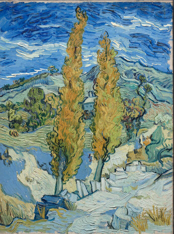 Vincent Van Gogh - Two Poplars On A Road Through The Hills - Large Art Prints by Vincent van Gogh