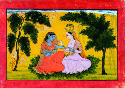 Radha removing the Veil from K?ishna - Guler Kangra School by Tallenge Store