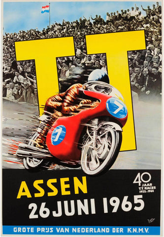Vintage Isle of Man Tourist Trophy 1965 Poster by Ana Vans