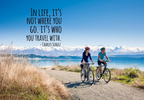 Wanderlust - Inspirational Quote - In Life It Is Not Where You Go Its Who You Travel With - Charles Schulz by Keith Sanders