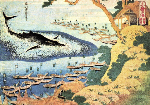 Whaling Off Goto, (Oceans Of Wisdom series) - Katsushika Hokusai - Japanese Woodcut Ukiyo-e Painting - Art Prints