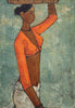 Woman Carrying Fish - B Prabha - Indian Painting - Framed Prints