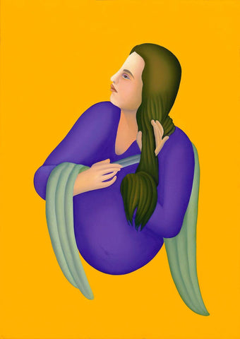Woman Combing Hair by Manjit Bawa