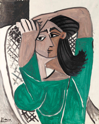 Woman Doing Hair (Femme Se Coiffant) – Pablo Picasso Painting by Pablo Picasso