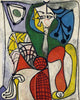 Woman On Rocking Chair (Femme Dans Un Fauteuil) - Pablo Picasso Painting - Framed Prints