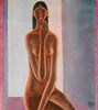 Woman (Nude) - B Prabha - Indian Art Painting - Framed Prints