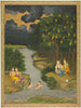 Women Enjoying The River At The Forests Edge - C.1765 - Vintage Indian Miniature Art Painting - Posters
