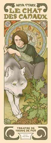 Women Of Game Of Thrones - Alphonse Mucha Inspired Art Nouveau Style - Arya Stark by MarianEddington