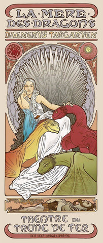 Women Of Game Of Thrones - Alphonse Mucha Inspired Art Nouveau Style - Daenerys Targaryen by MarianEddington