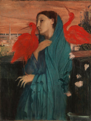Young Woman With Ibis - Framed Prints by Edgar Degas