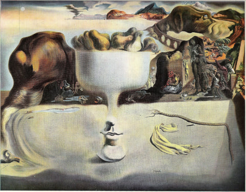 Apparition of a Face and Fruit Dish On a Beach - Canvas Prints by Salvador Dali