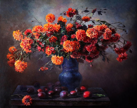Autumn Flower - Canvas Prints by Tallenge Store
