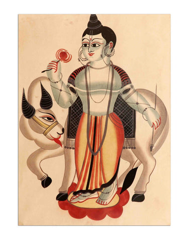 Indian Art - Kalighat Style - Lord Krishna - Life Size Posters by Kritanta Vala