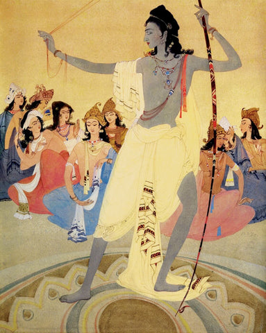 Arjuna as a Victor - Abdur Rahman Chugtai - Classic Indian Art by Abdur Rahman Chughtai